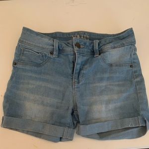 Light washed jean shorts